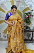 Mustard Yellow Swarnachari Silk Saree - photo 1