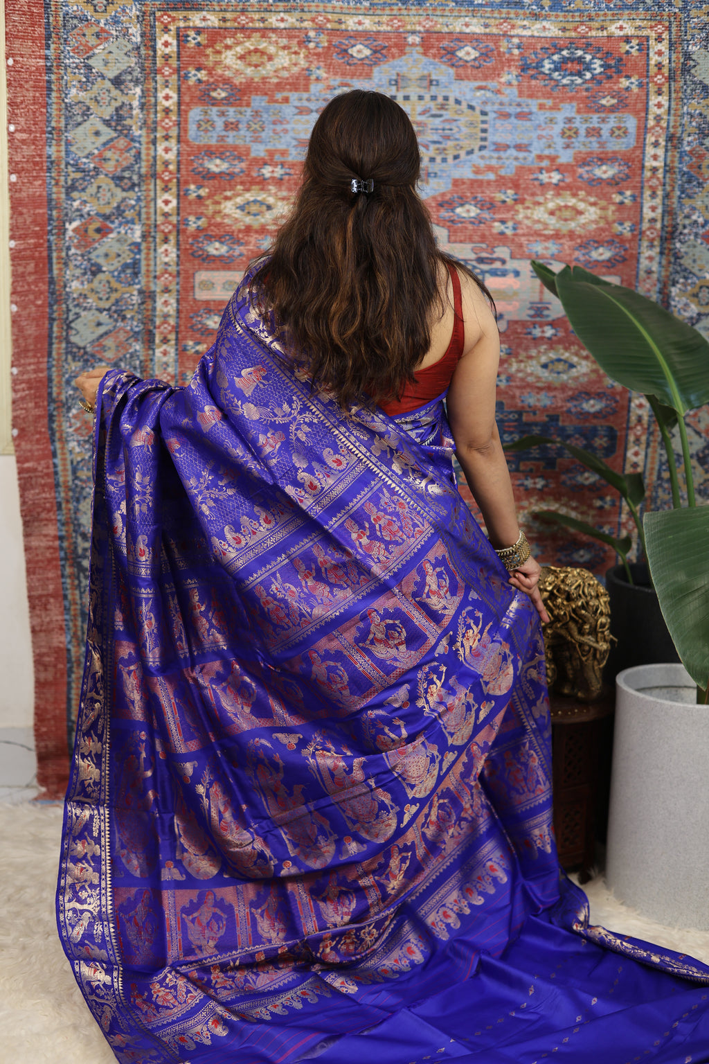 Royal Blue Swarnachari Silk Saree - photo 4
