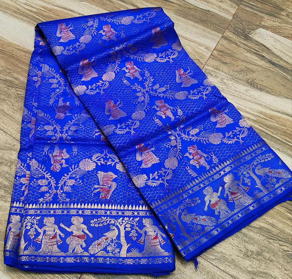 Royal Blue Swarnachari Silk Saree - photo 5