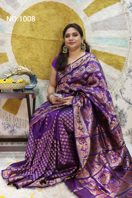 Royal Purple Swarnachari Silk Saree - photo 1