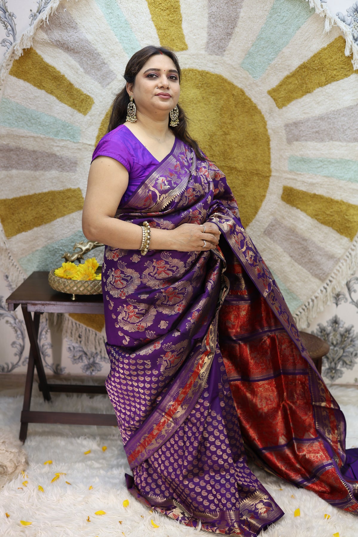 Royal Purple Swarnachari Silk Saree - photo 3