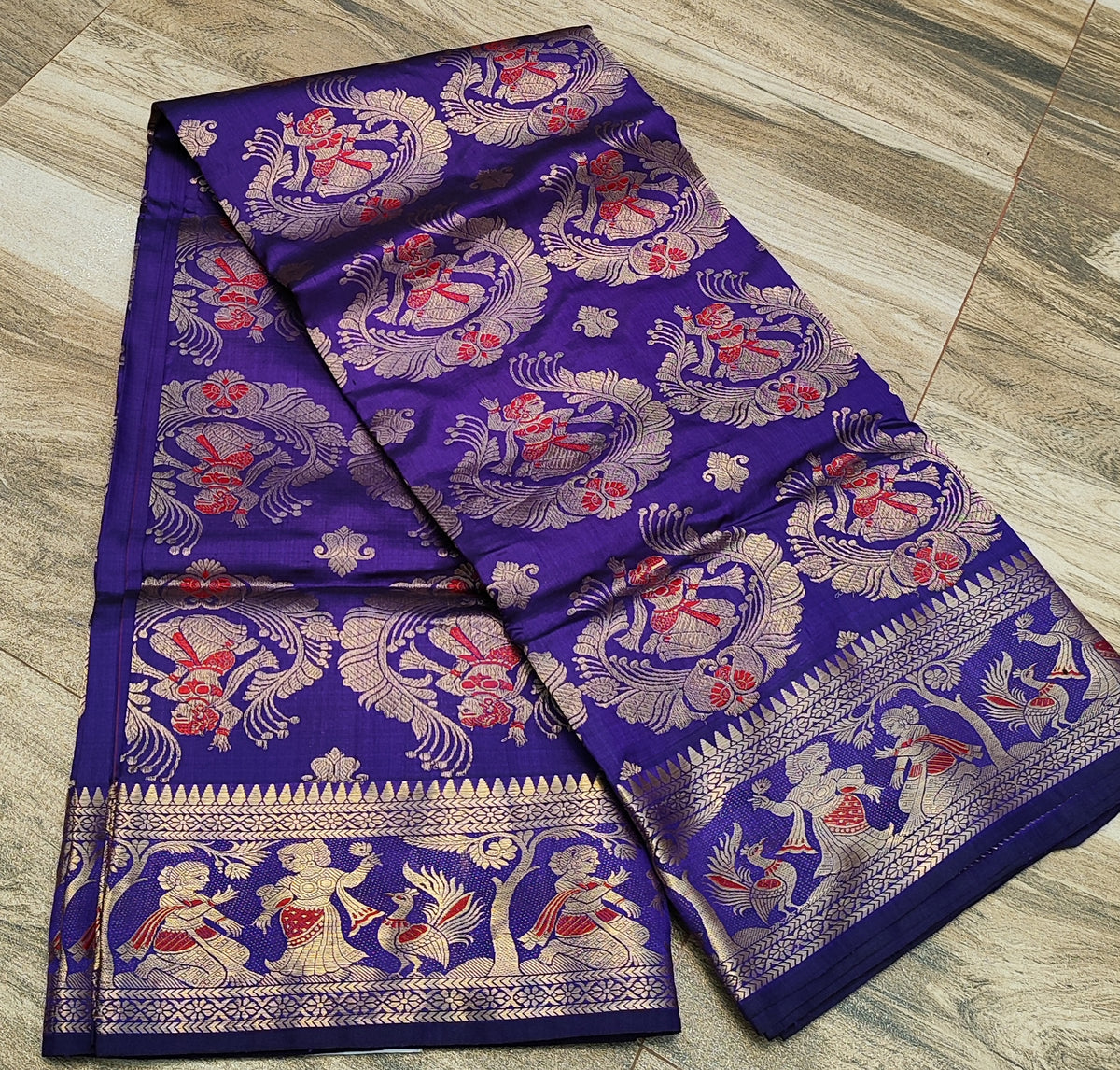Royal Purple Swarnachari Silk Saree - photo 5
