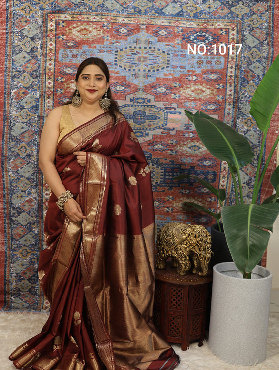Maroon Swarnabalu Silk Saree - photo 1