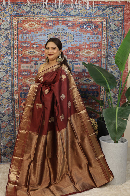 Maroon Swarnabalu Silk Saree - photo 2