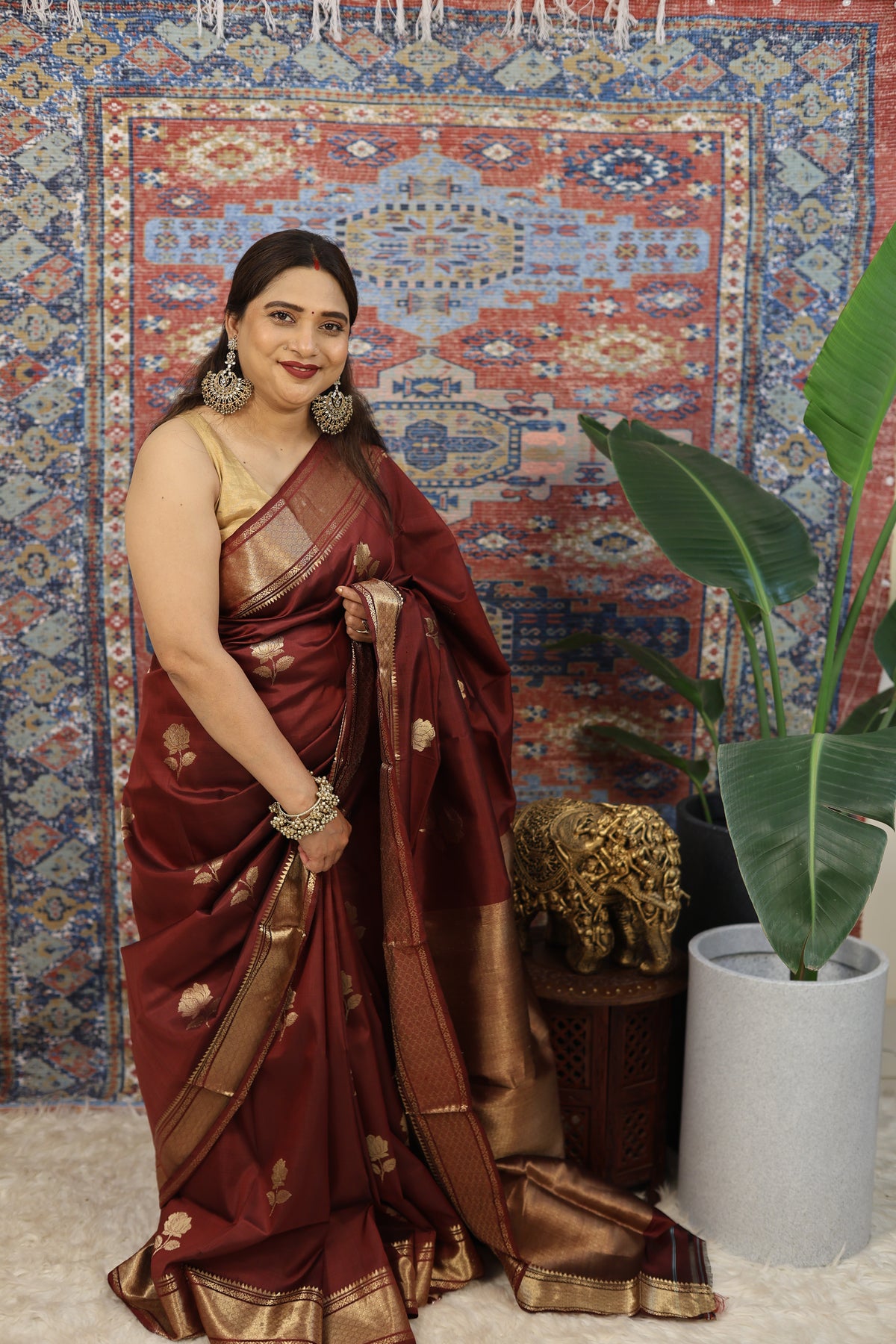 Maroon Swarnabalu Silk Saree - photo 3