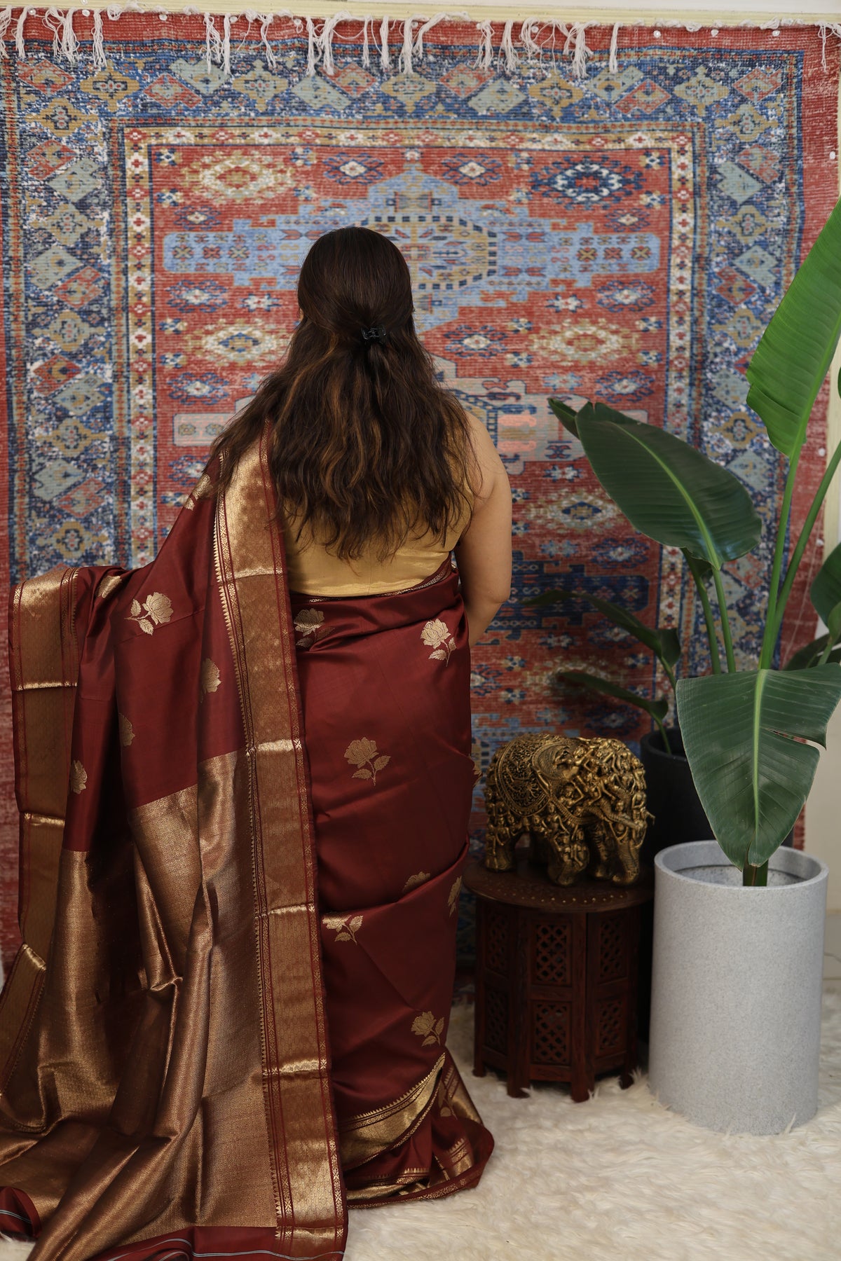 Maroon Swarnabalu Silk Saree - photo 4