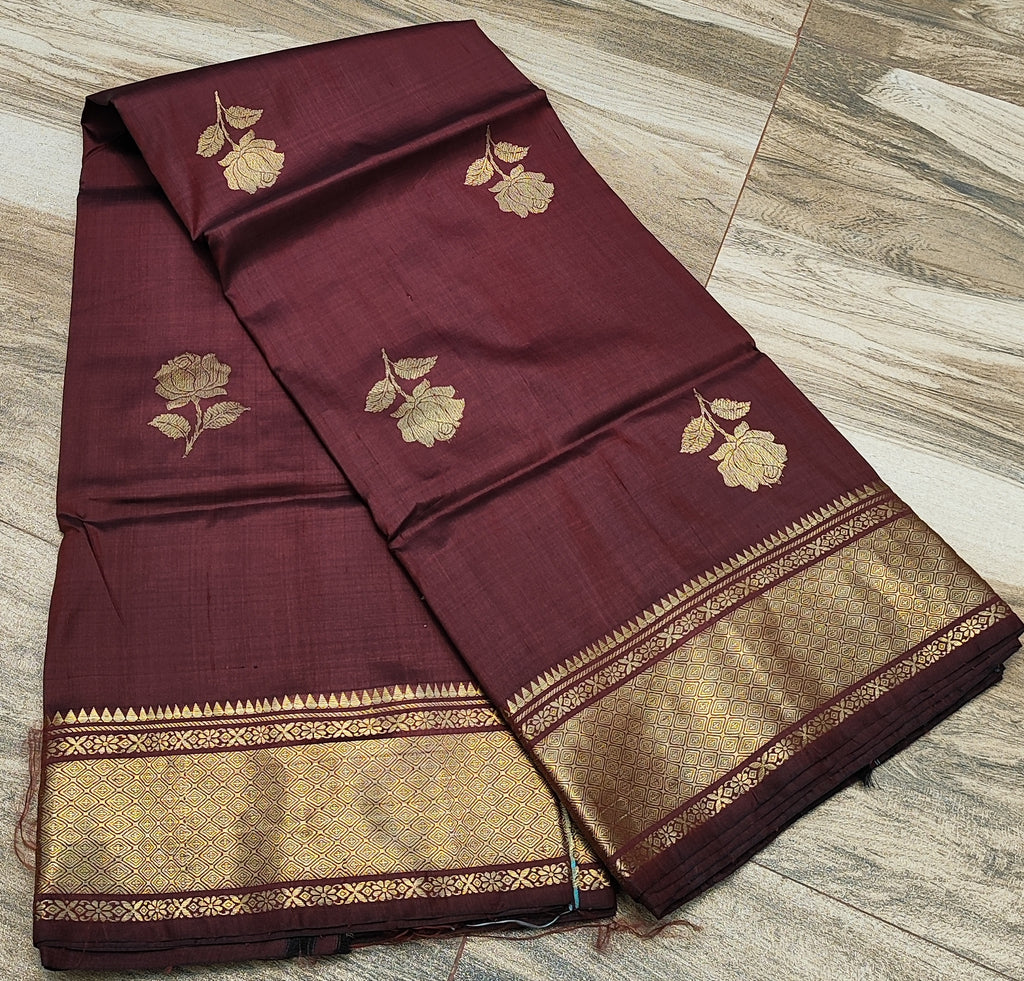 Maroon Swarnabalu Silk Saree - photo 5