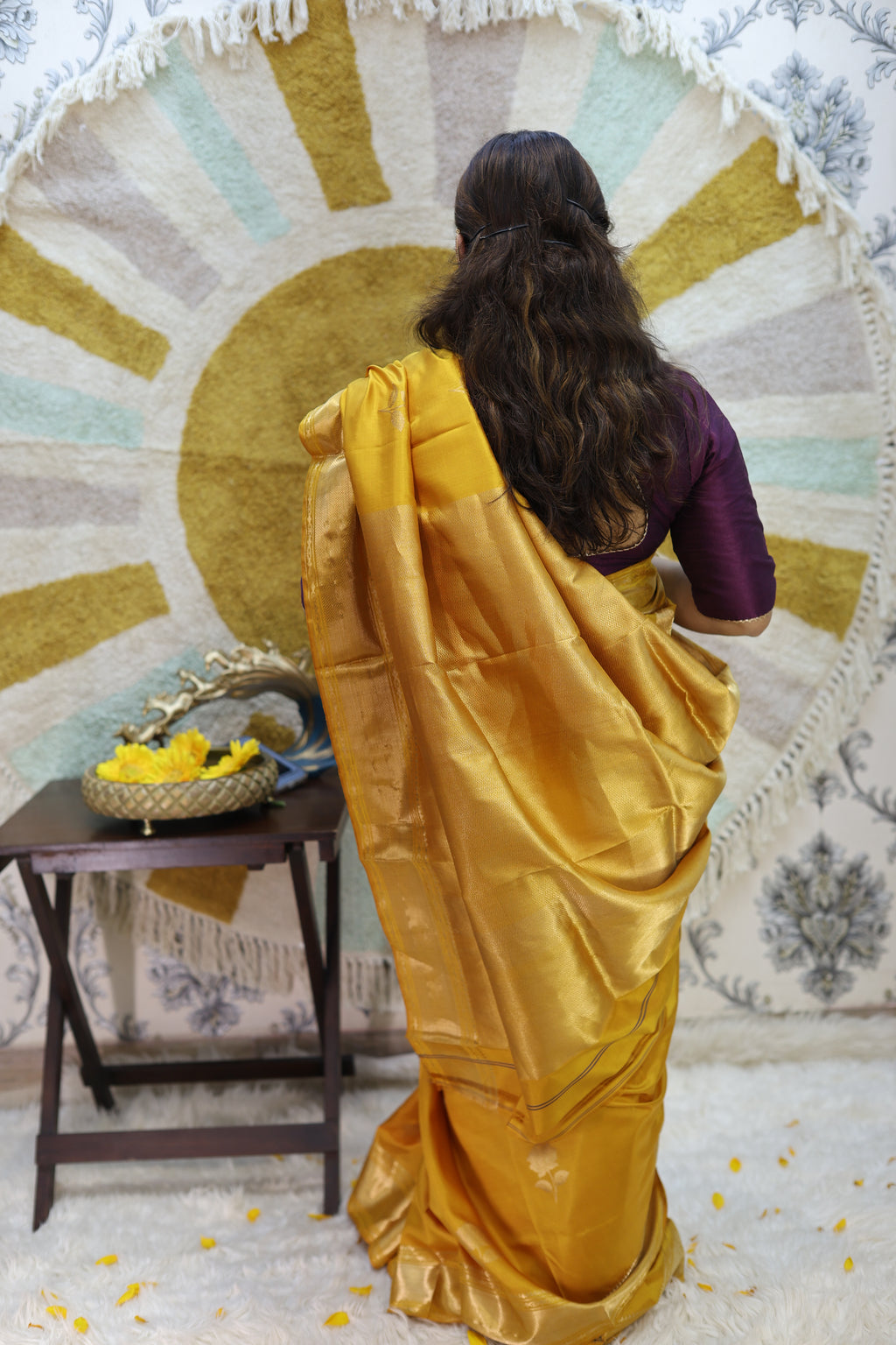 Mustard Yellow Swarnabalu Silk Saree - photo 4