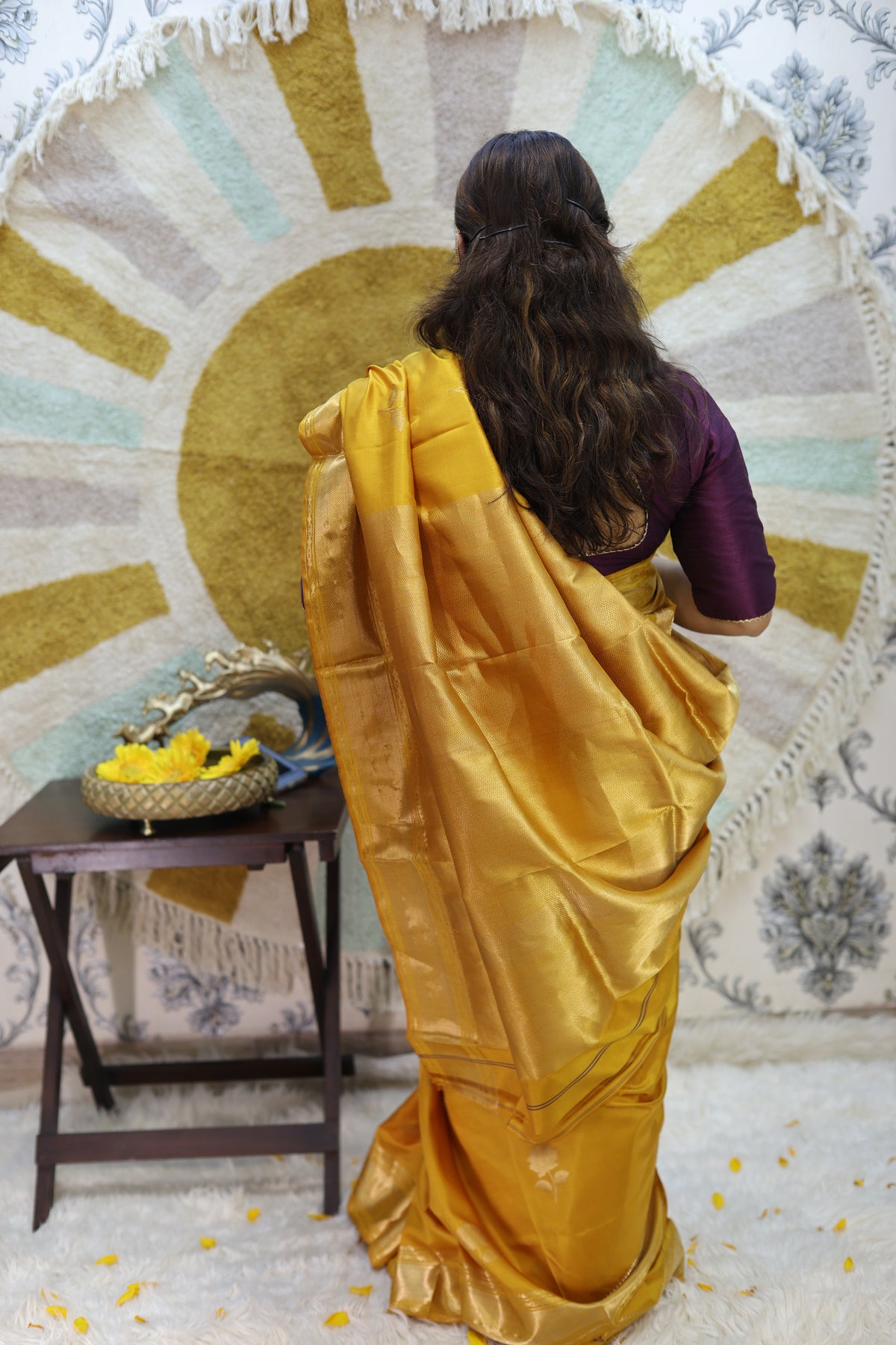 Mustard Yellow Swarnabalu Silk Saree - photo 4