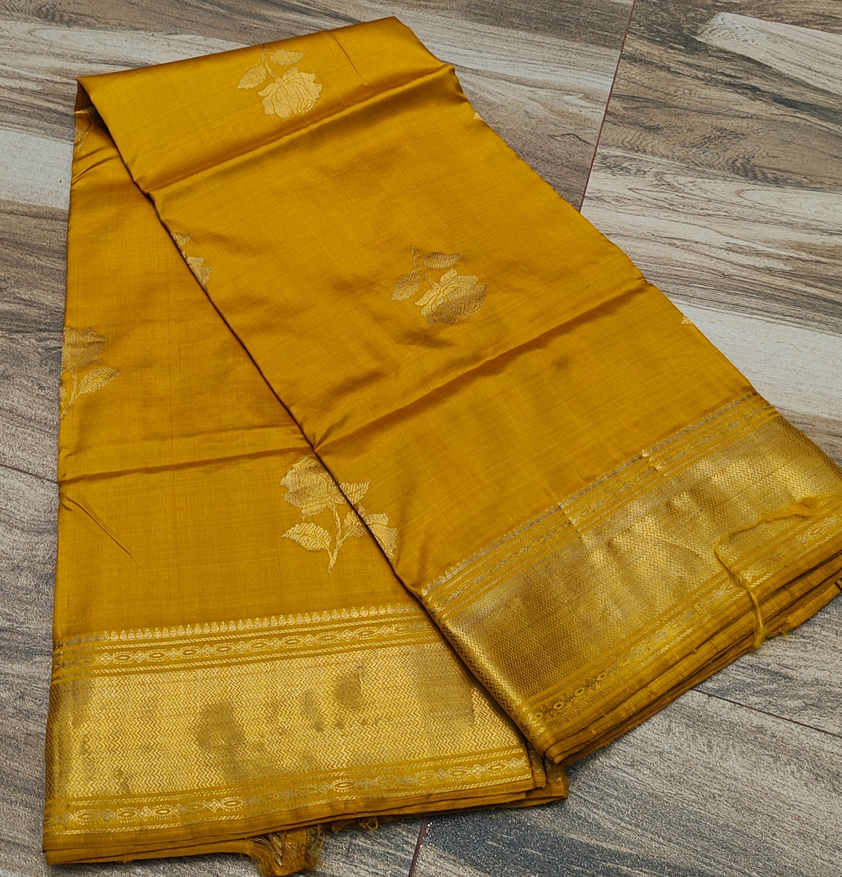 Mustard Yellow Swarnabalu Silk Saree - photo 5