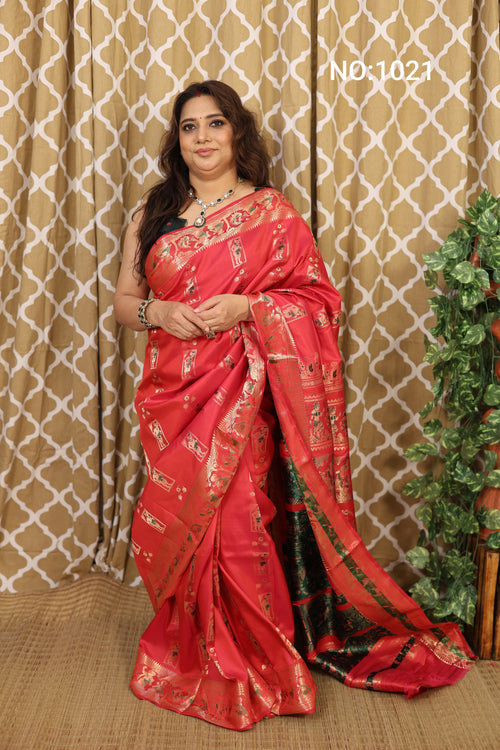 Rani Pink Baluchari Silk Saree - photo 1