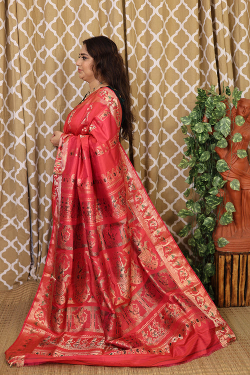 Rani Pink Baluchari Silk Saree - photo 2