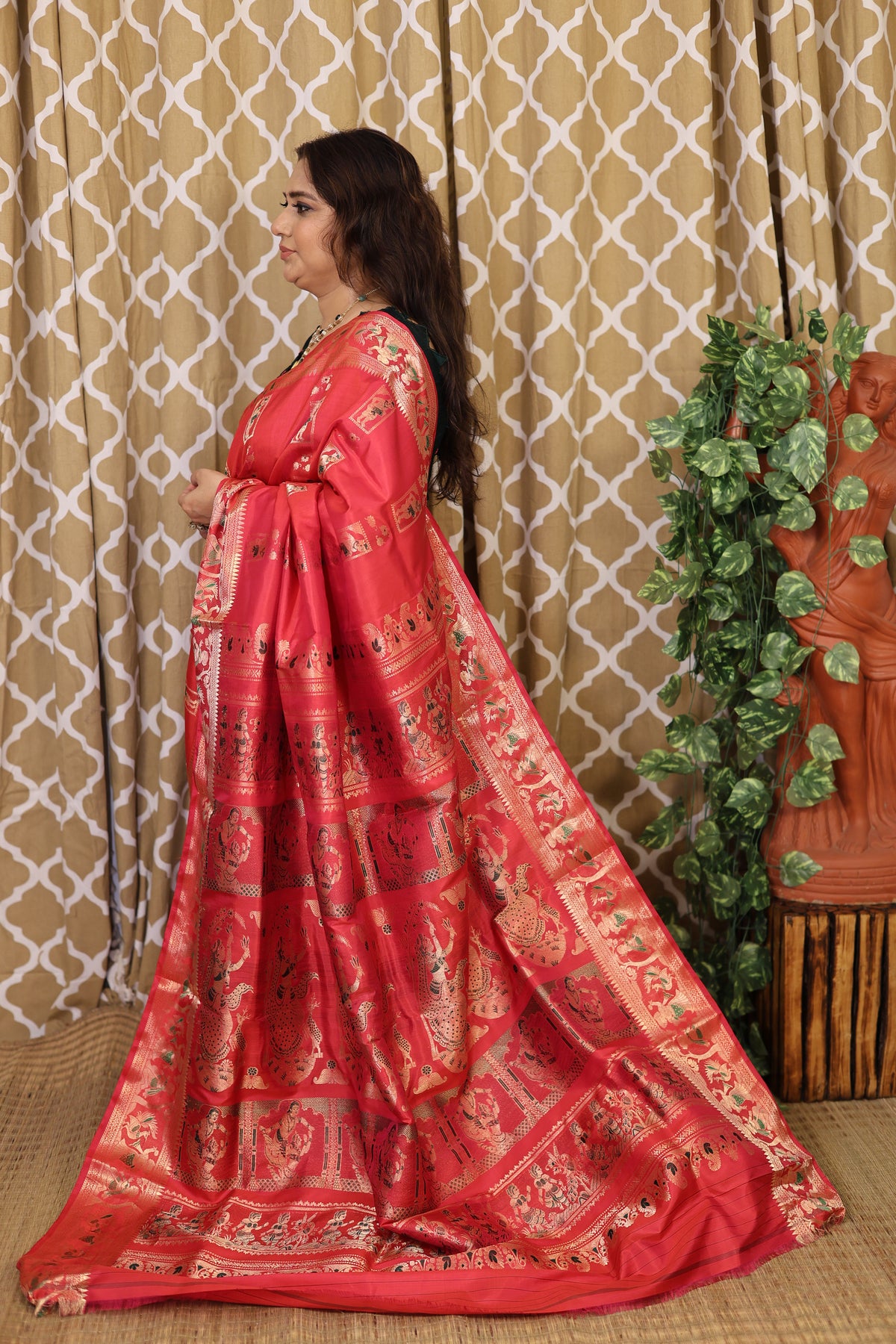 Rani Pink Baluchari Silk Saree - photo 2