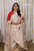 Off White Swarnachari Silk Saree - photo 1