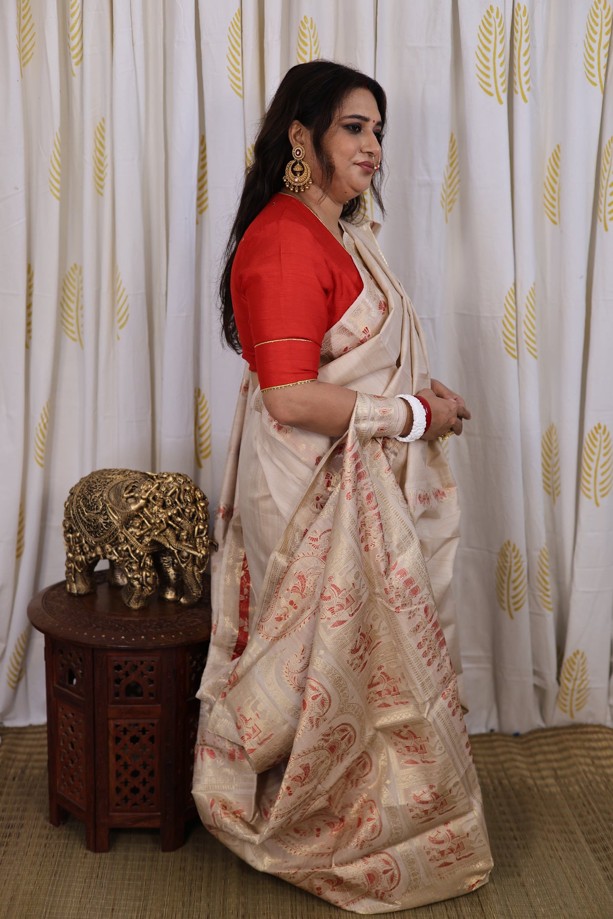 Off White Swarnachari Silk Saree - photo 3