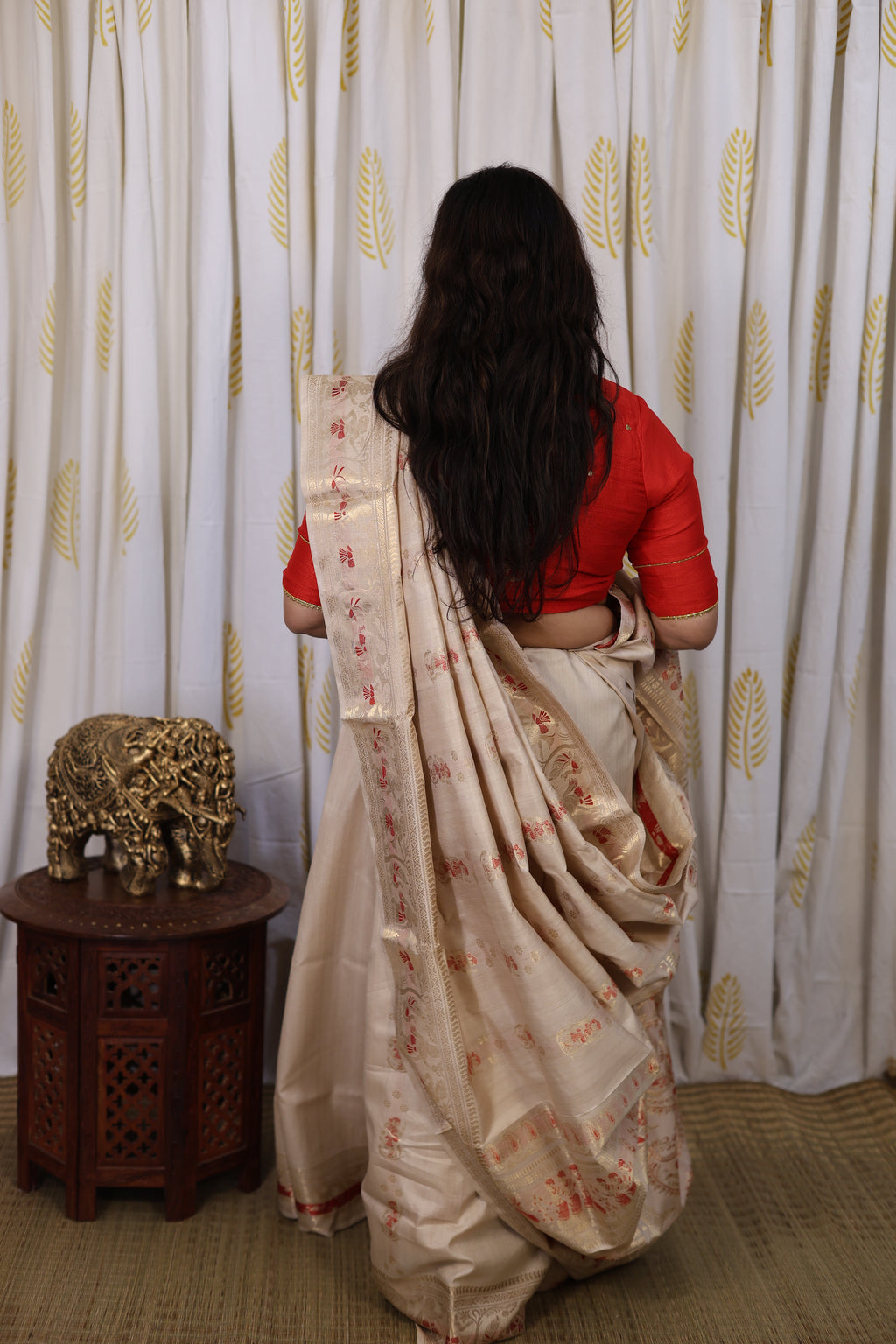 Off White Swarnachari Silk Saree - photo 4