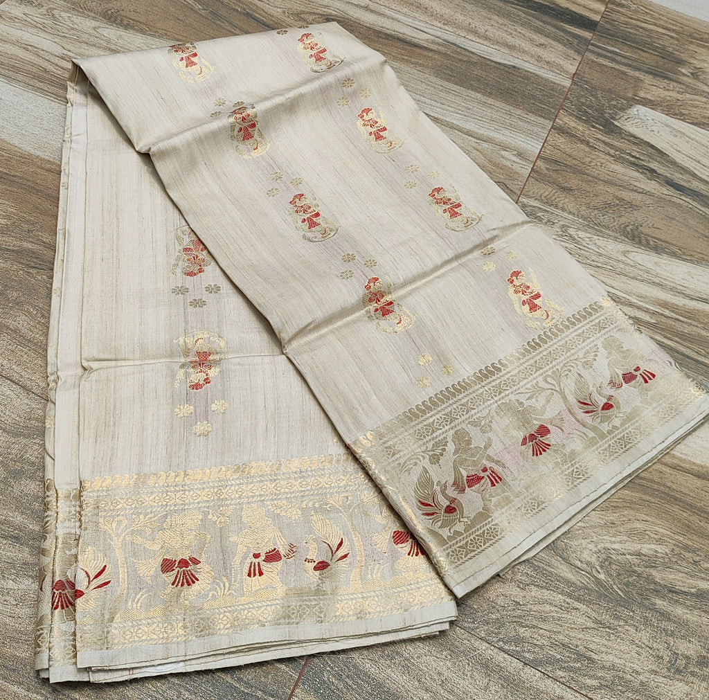 Off White Swarnachari Silk Saree - photo 5
