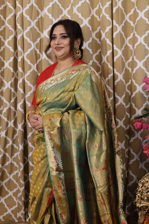 Mehendi Green Swarnachari Silk Saree - photo 2