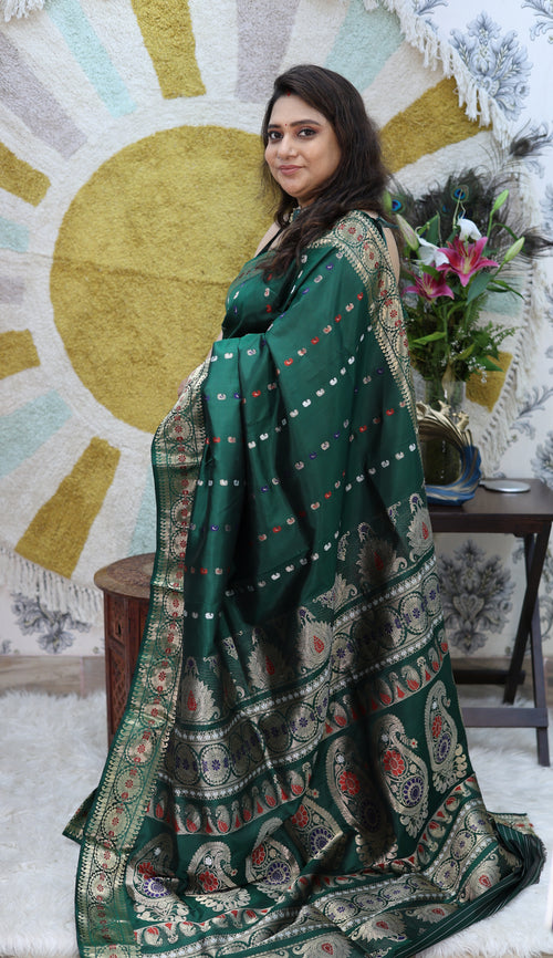 Bottle Green Swarnabalu Silk Saree - photo 2