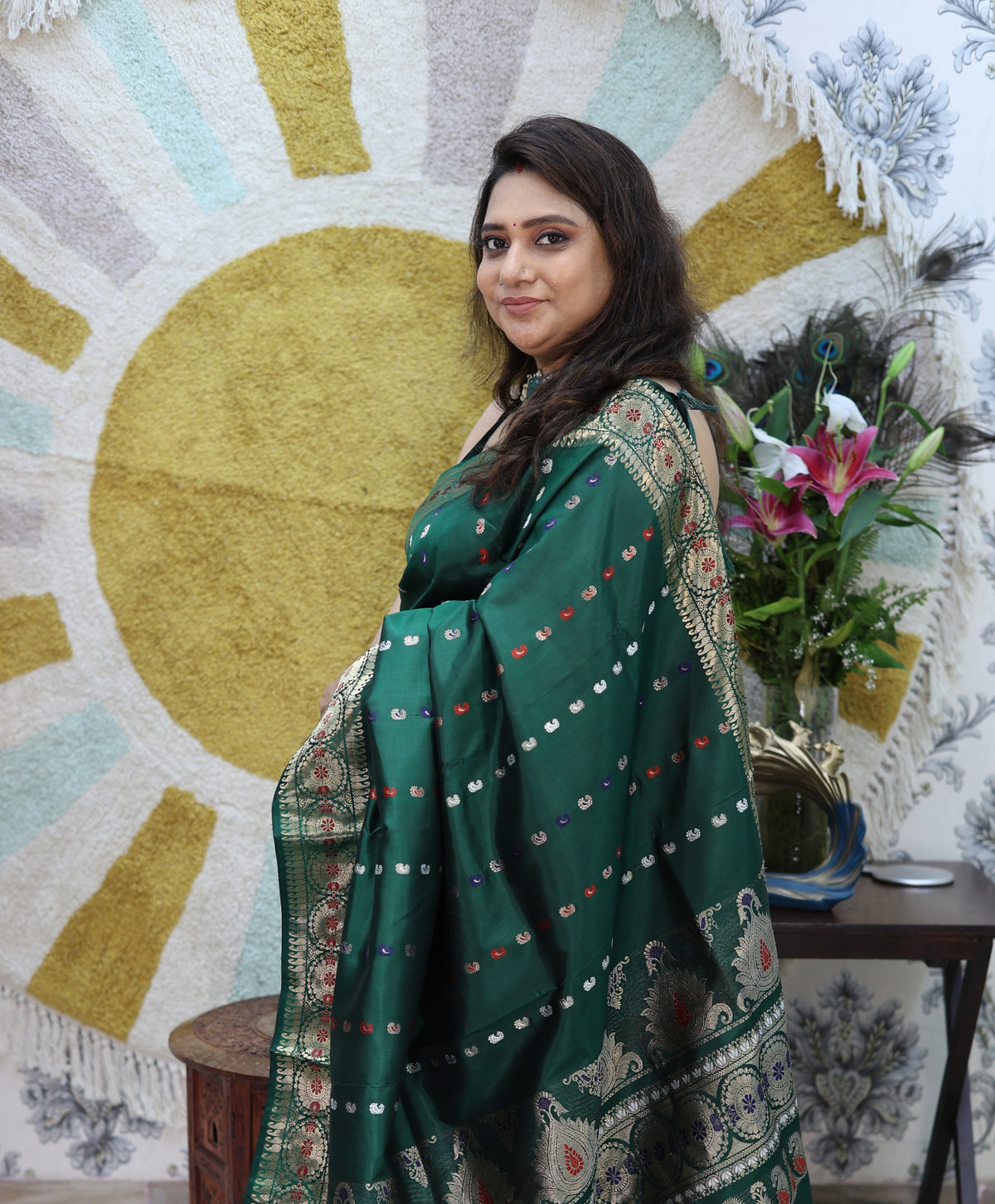 Bottle Green Swarnabalu Silk Saree - photo 4